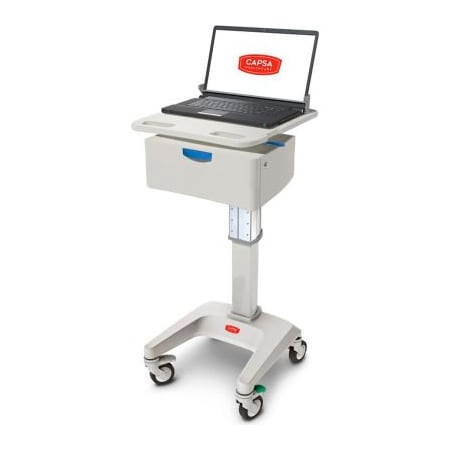 Capsa Solutions Capsa Healthcare LX5 Non-Powered Laptop Cart, One 6" Drawer, 45 lbs. Weight Capacity LX5-NG-D01-M-45